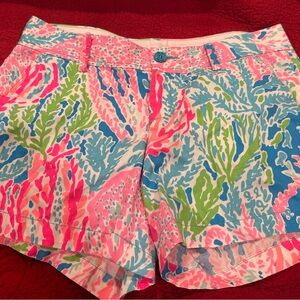 Lily Pulitzer Callahan Pink and Blue Bermuda Shorts Vibrant Summer Style